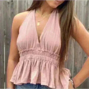 Ocean Drive Light Pink Halter Top